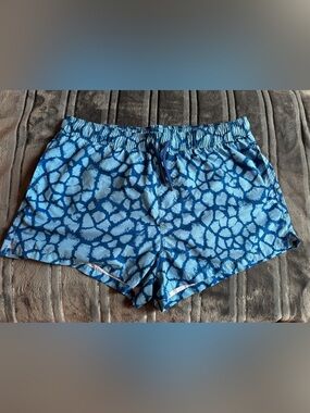 Leopard print giraffe Zara Blue Patterned swim Shorts size large